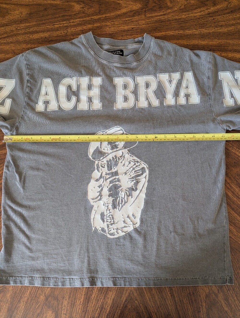 Zach Bryan T Shirt, Grey Size Large - Picture 8 of 11